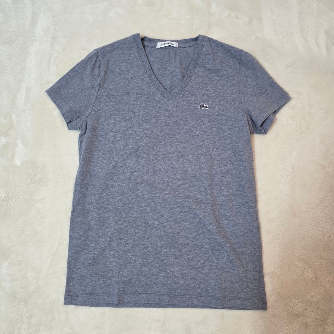 (100)여성 라코스테 슬림 브이넥 반팔 티셔츠 상품이미지1