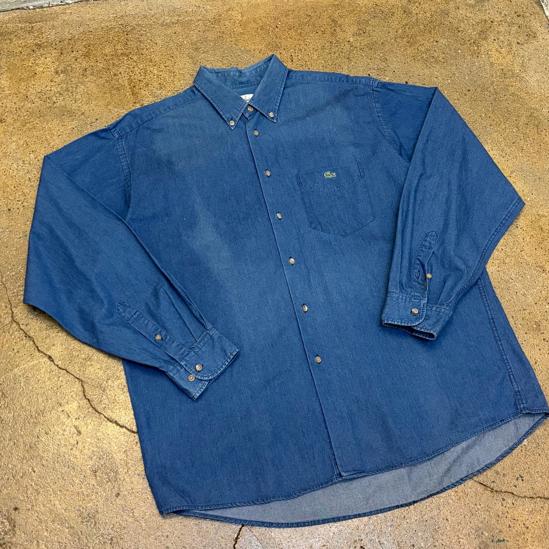 미국 빈티지 라코스테 청남방 데님셔츠 상품이미지2