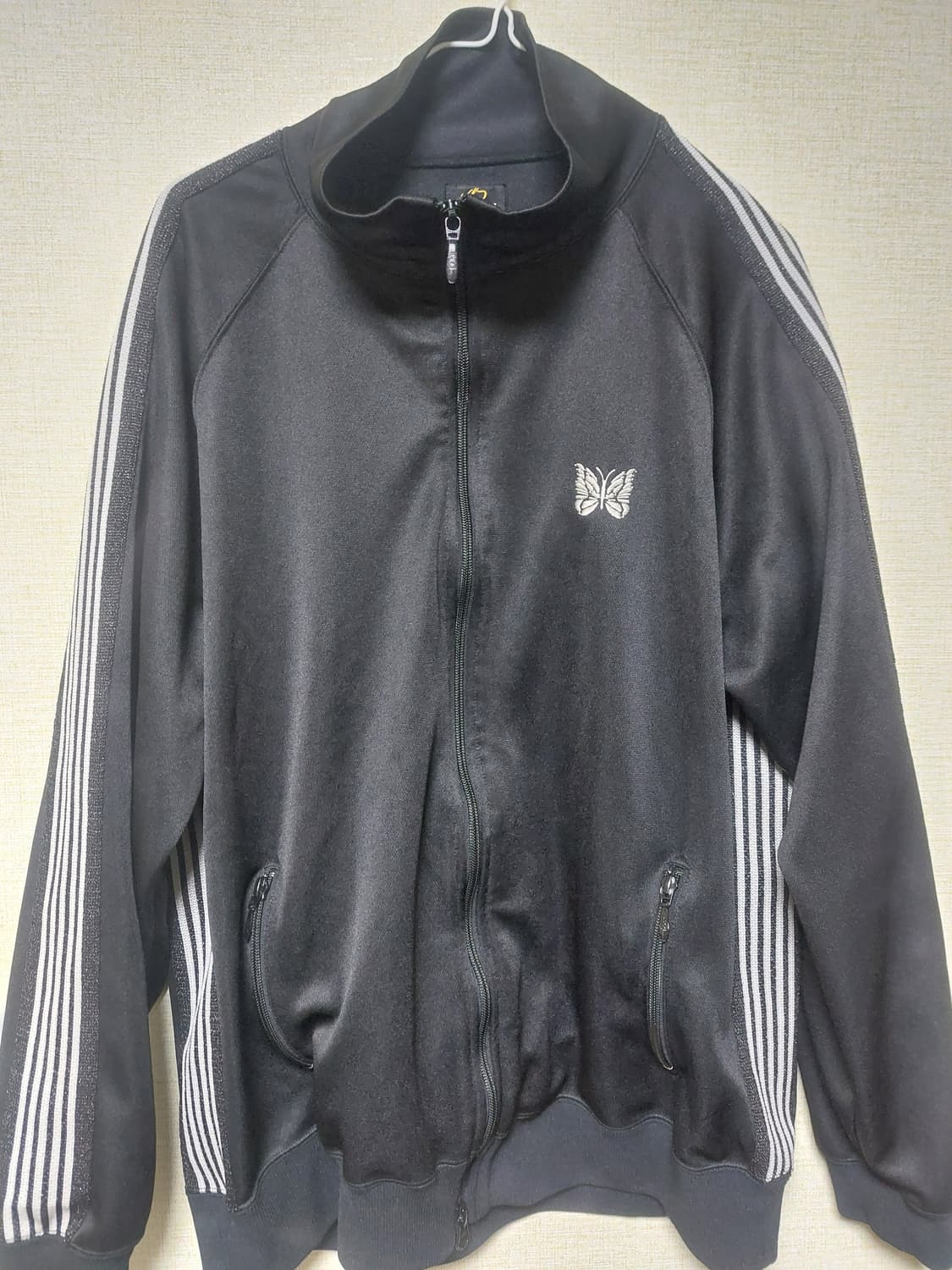 [XL] 니들스 트랙 자켓 폴리 스무스 블랙 화이트 별주  상품이미지1