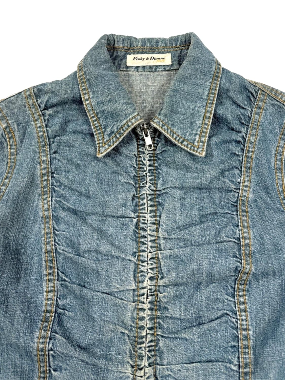 빈티지 Pinky & Dianne 셔링 데님 집업 자켓 상품이미지3