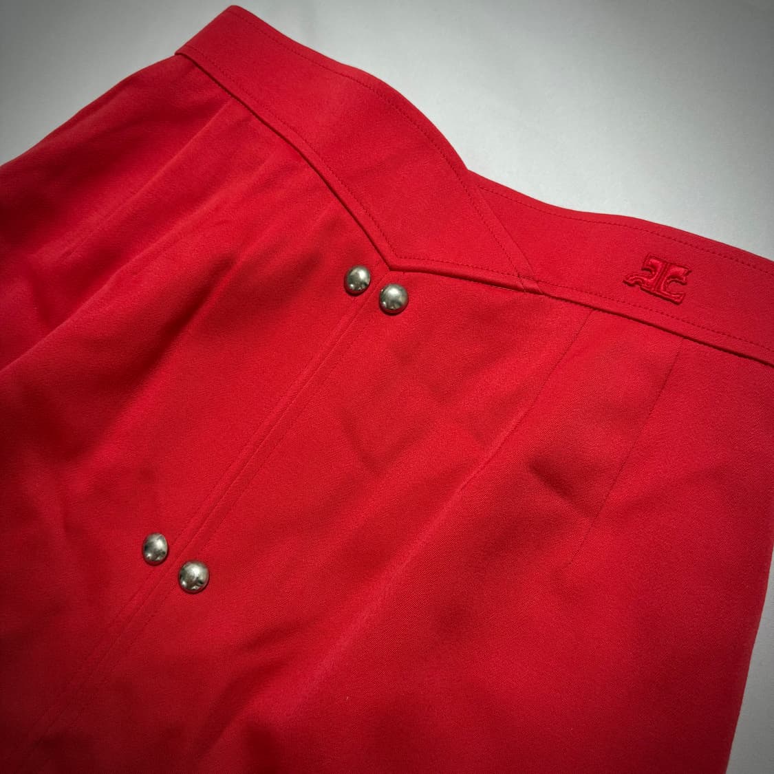 90s Courrèges Red Button Skirt 상품이미지7