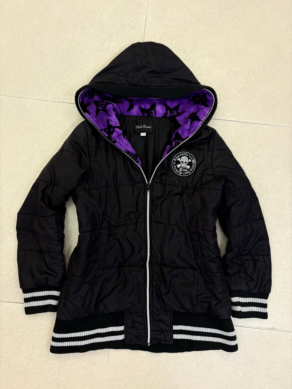 블랙퍼플 스타 스컬 패딩 상품이미지1