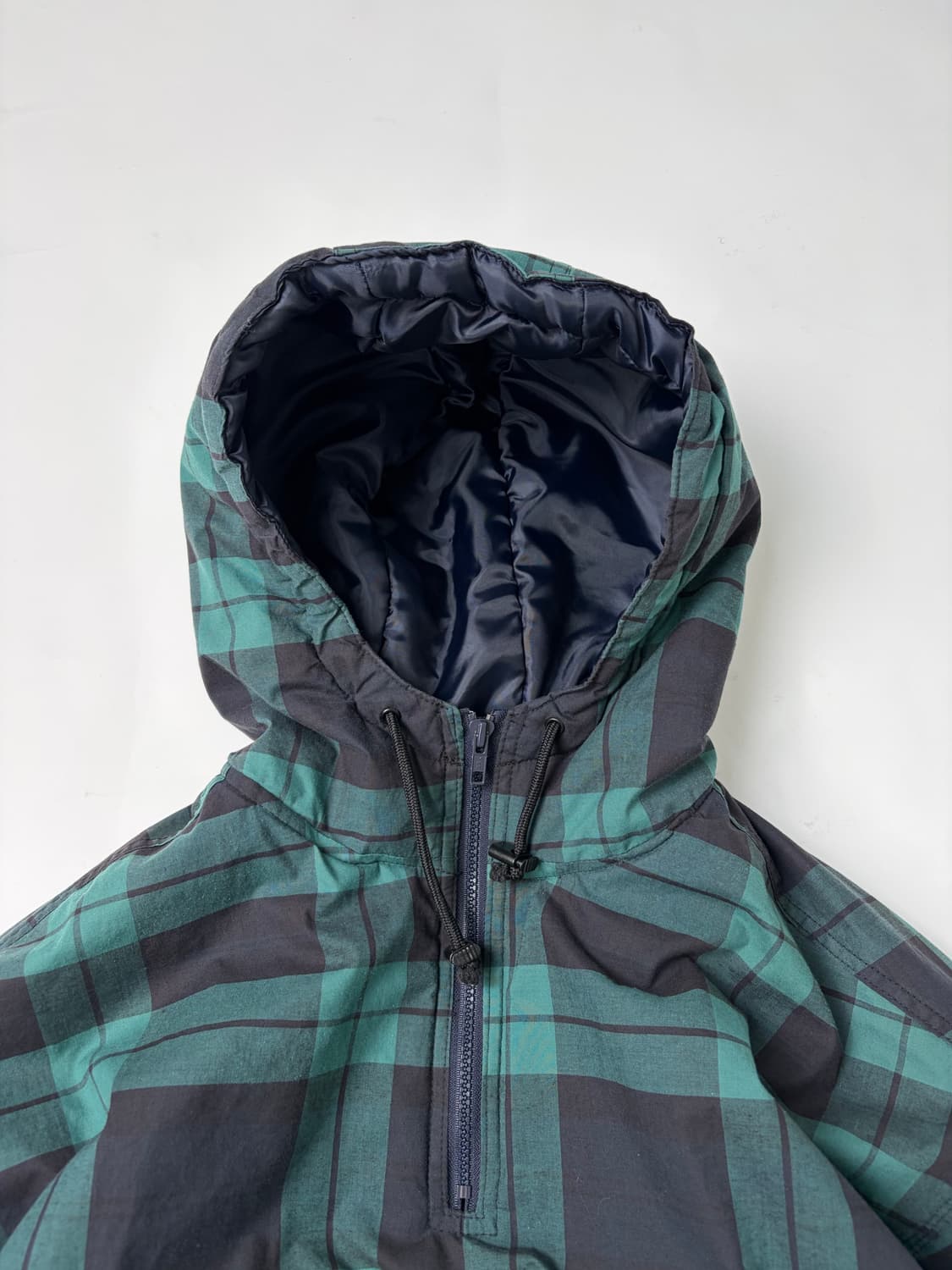 90s Gap Plaid Quarter Zip Anorak Puffer  상품이미지4