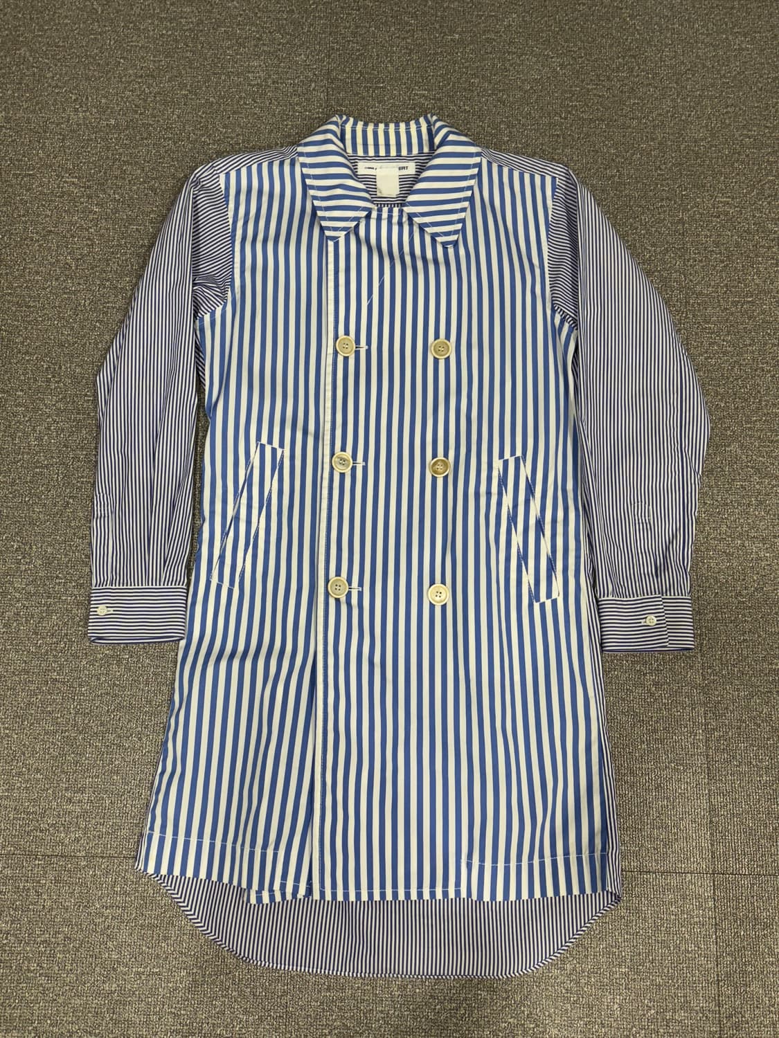 꼼데가르송 셔츠 롱 스트라이프 코튼 셔츠 코트 M 상품이미지2