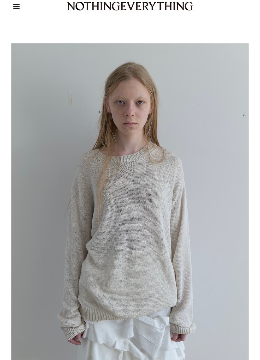 OVERSIZED LINEN SWEATER IN IVORY 상품이미지3