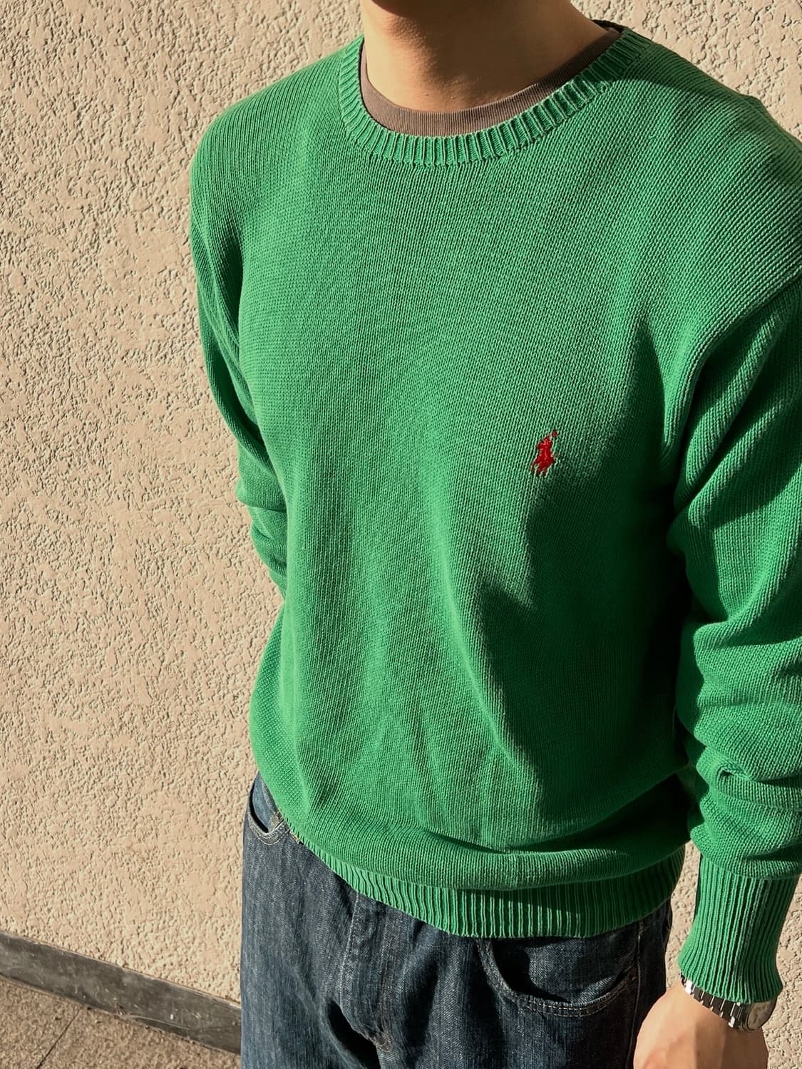 90s Polo RL 폴로 랄프로렌 크루넥 니트 (green) 상품이미지3