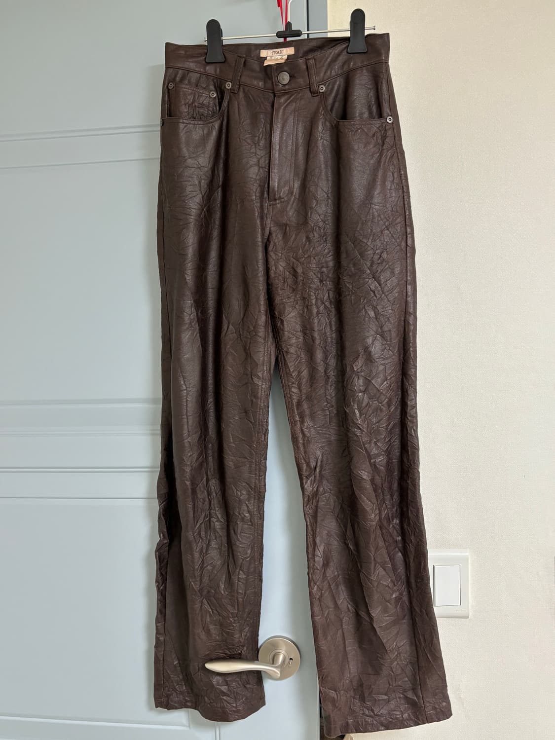 Teak 티크 레더 링클 팬츠 상품이미지3