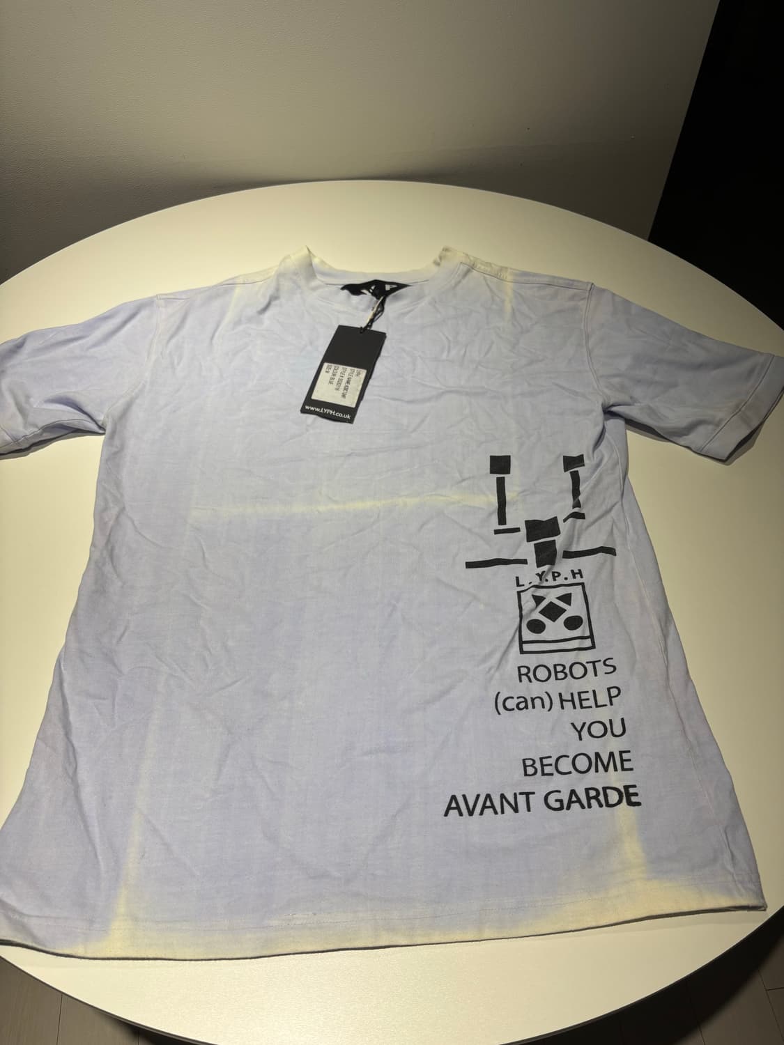 (미착용/떨이) LYPH 로봇 프린팅 티셔츠 블루 M 상품이미지1