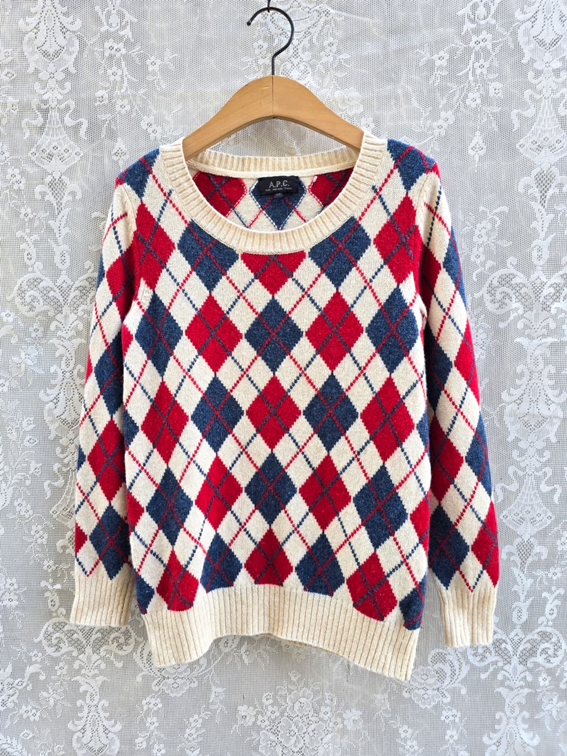 아페쎄 아가일패턴 니트 상품이미지1