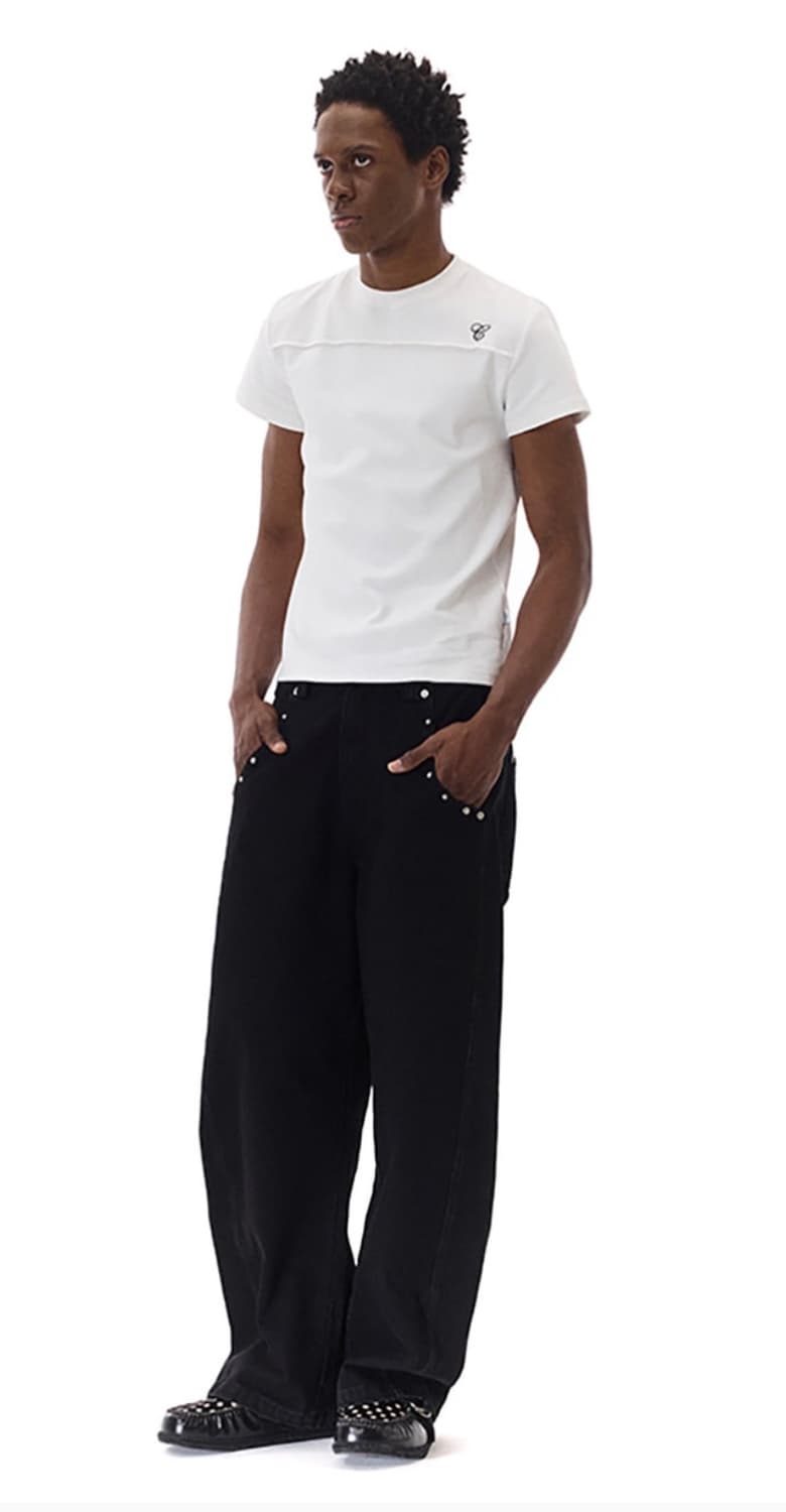 Circle cage studded Wide leg pants 상품이미지3