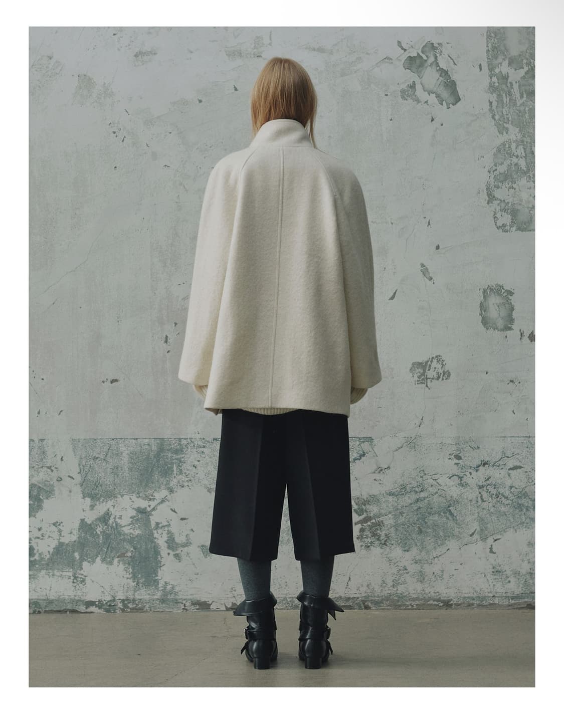 프롬웨얼 울 더프 하프코트 아이보리 상품이미지6