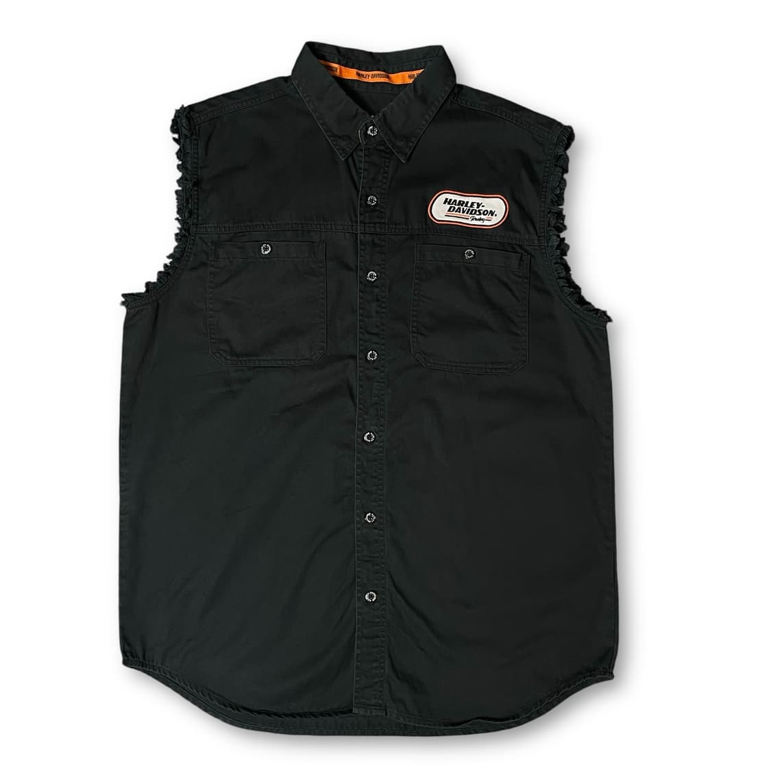 할리데이비슨 블랙 투포켓 데미지 자수와펜 데미지 셔츠 조끼 L 상품이미지1