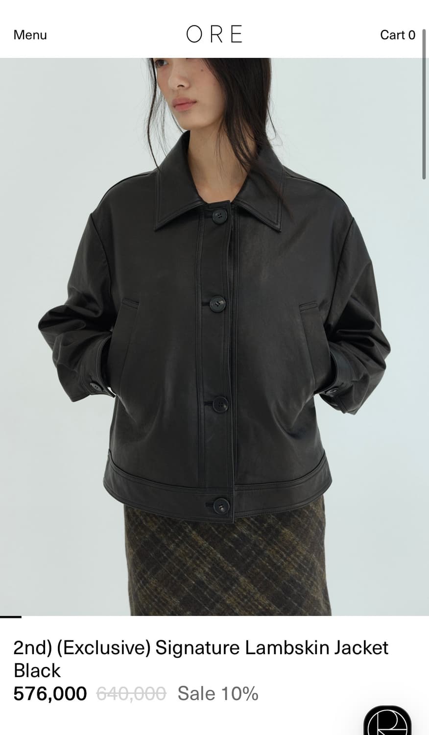 Ore Signature Lambskin Jacket Black 팝니다 상품이미지2