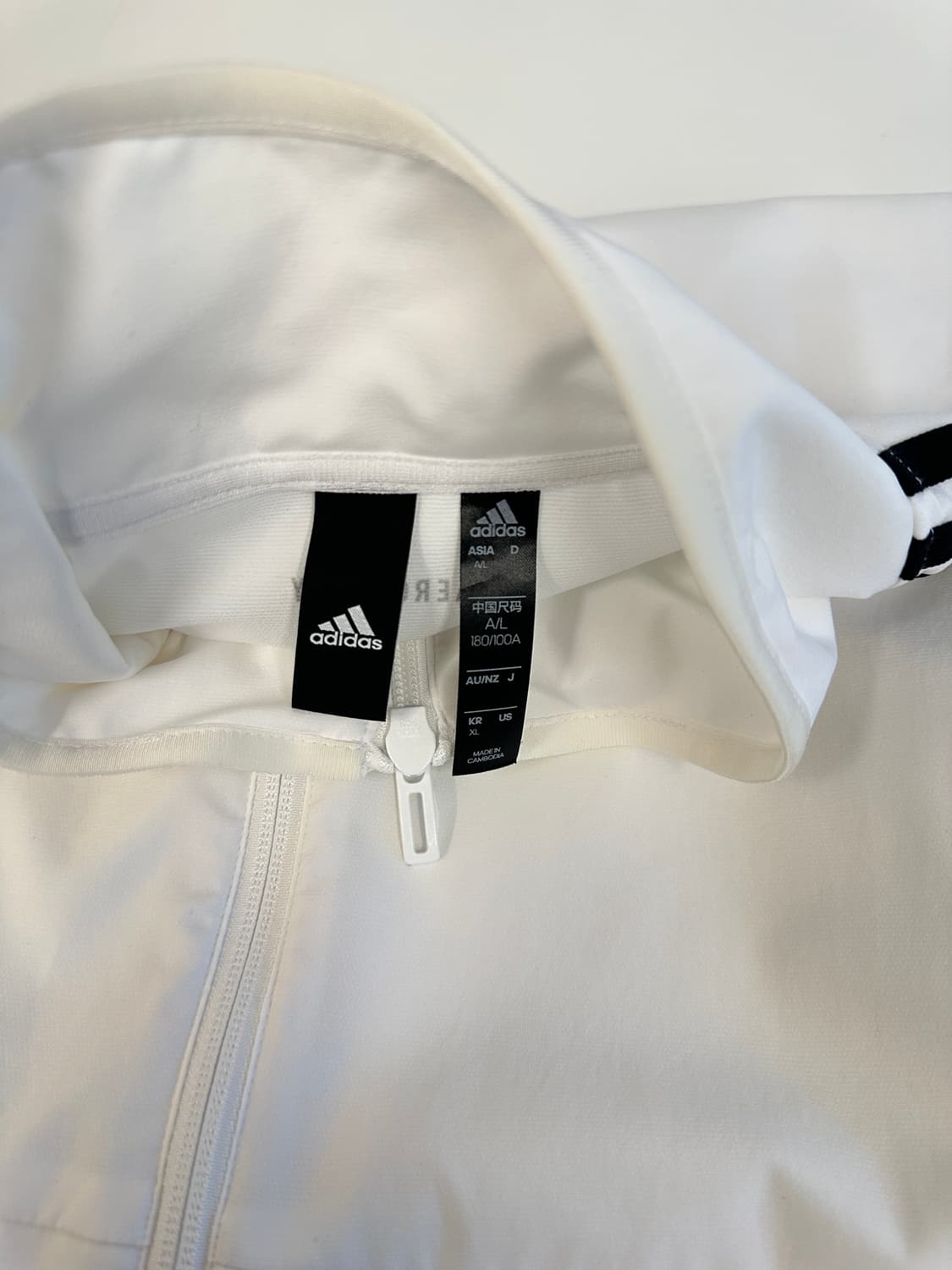 아디다스 adidas 화이트 하이넥 오버핏 바막져지 xl 상품이미지5