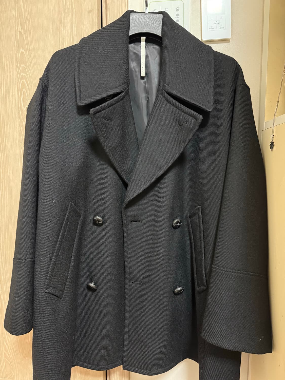 노이어 울 트위드 오버핏 피코트 상품이미지1