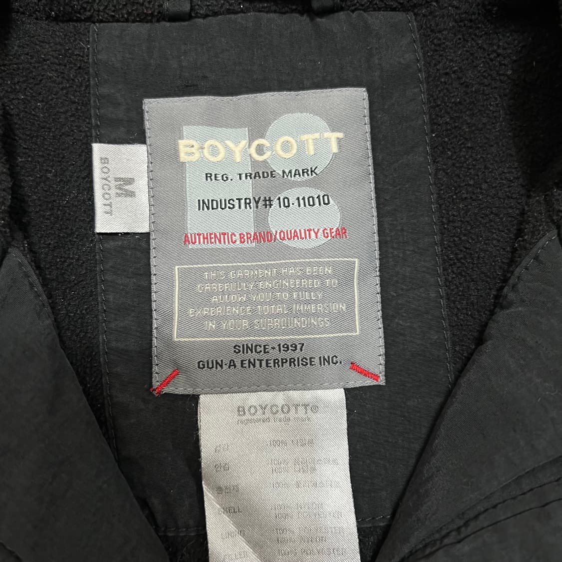 보이콧 밀리터리 겨울용 이너 플리스 바람막이 후드점퍼 [블랙] M/95 상품이미지4