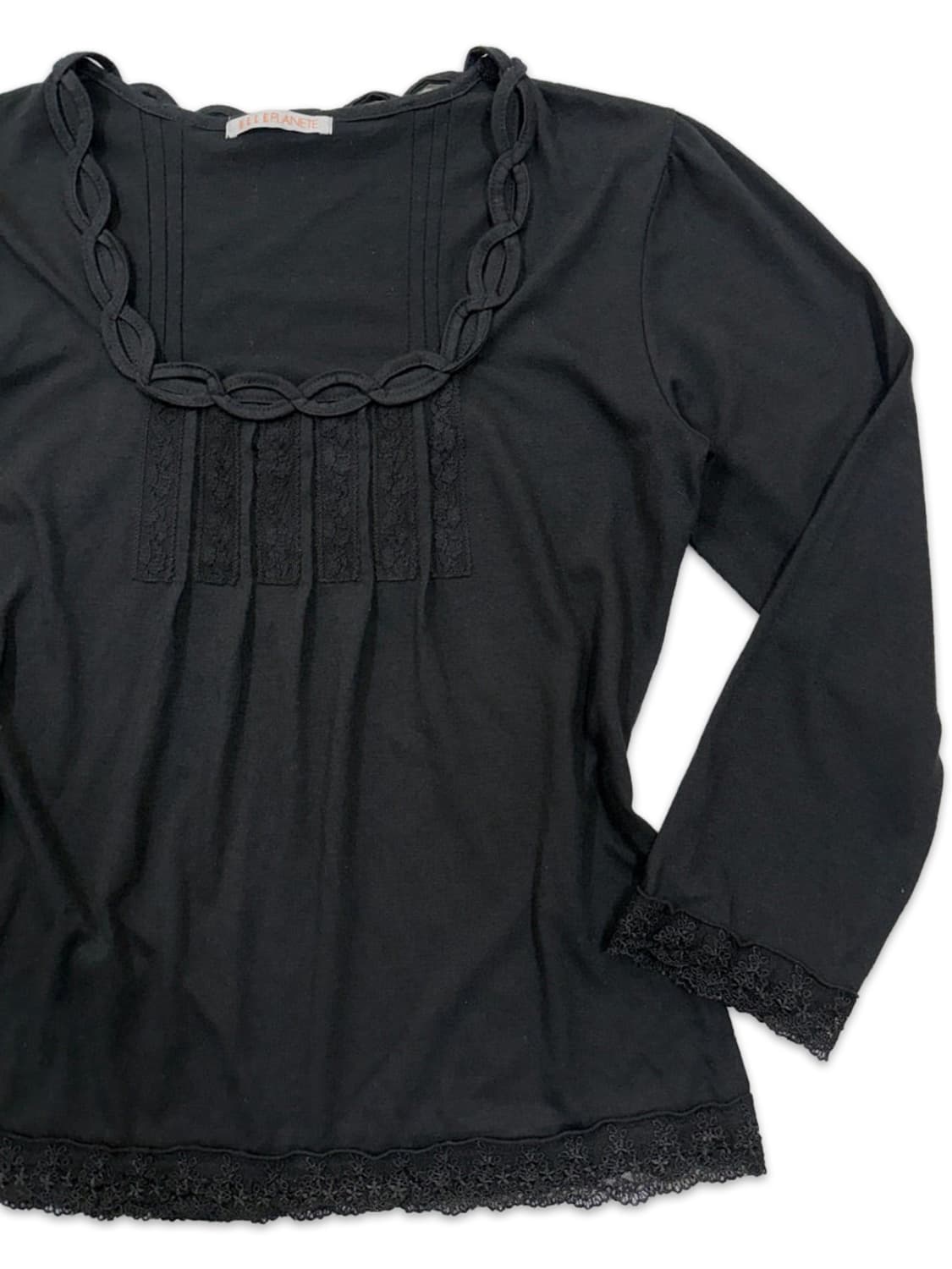 빈티지 블랙 레이스 긴팔티 상품이미지2