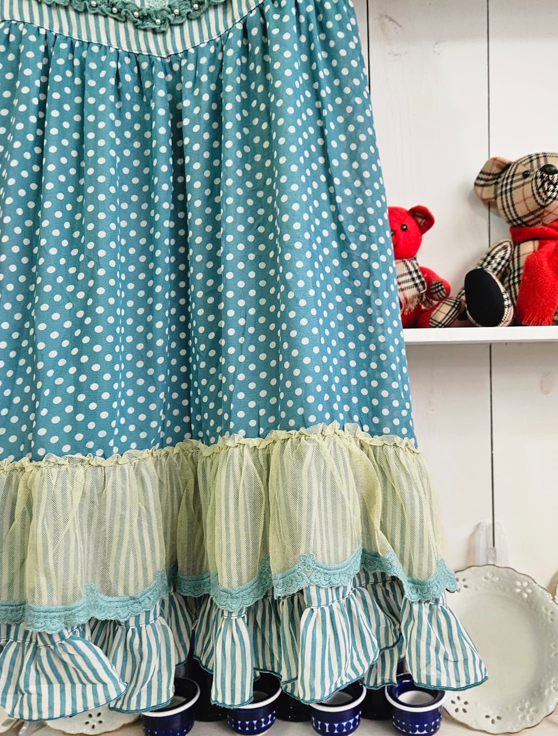 no0327(Axes Femme) 민트 도트 프릴 원피스 상품이미지5