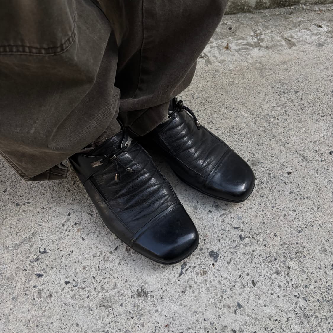 vtg string toggle cap toe boots 상품이미지1