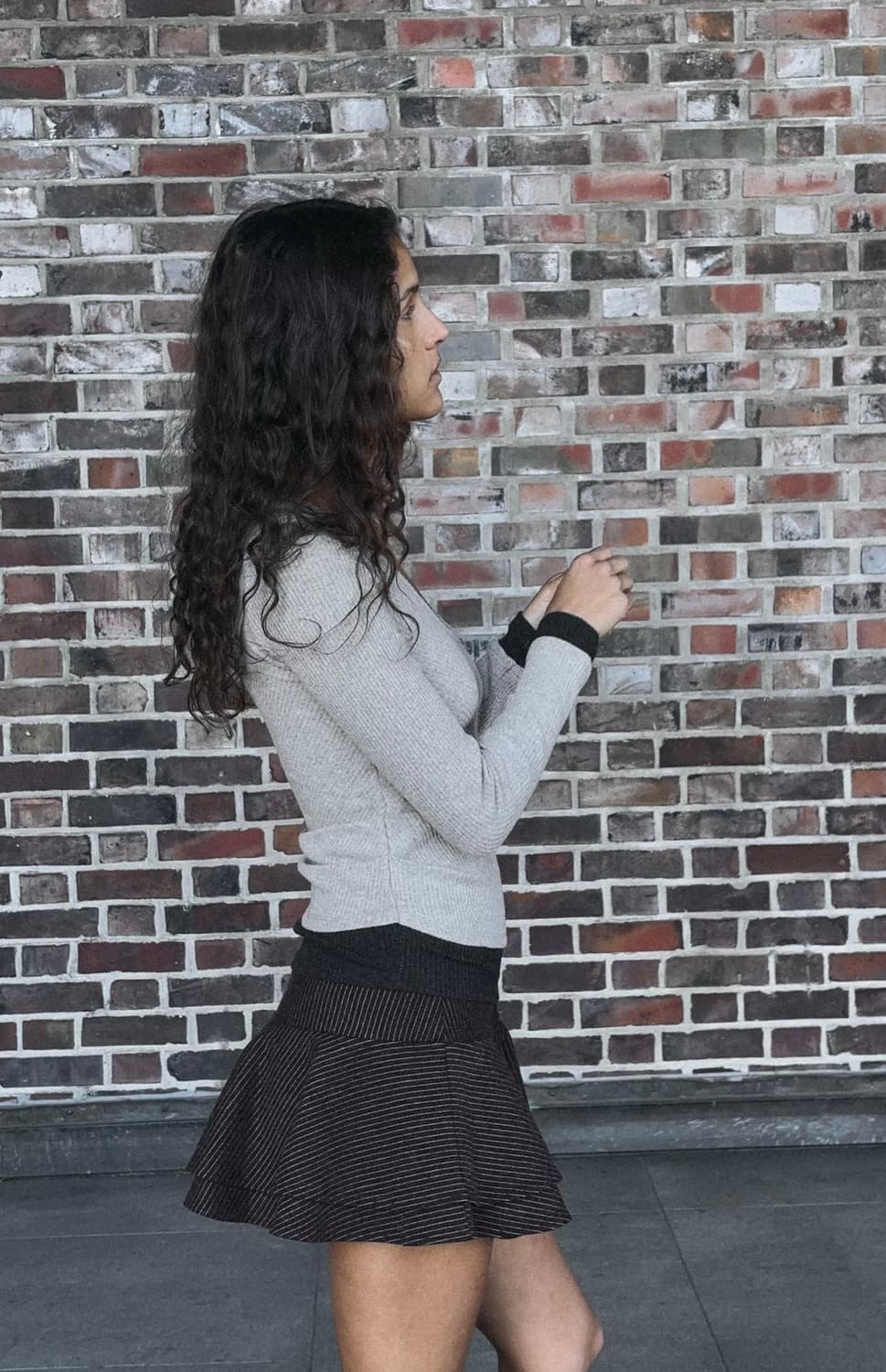 ZARA 자라 더블 드레이프 이펙트 티셔츠, 자라 배색 셔링 라운드  상품이미지2