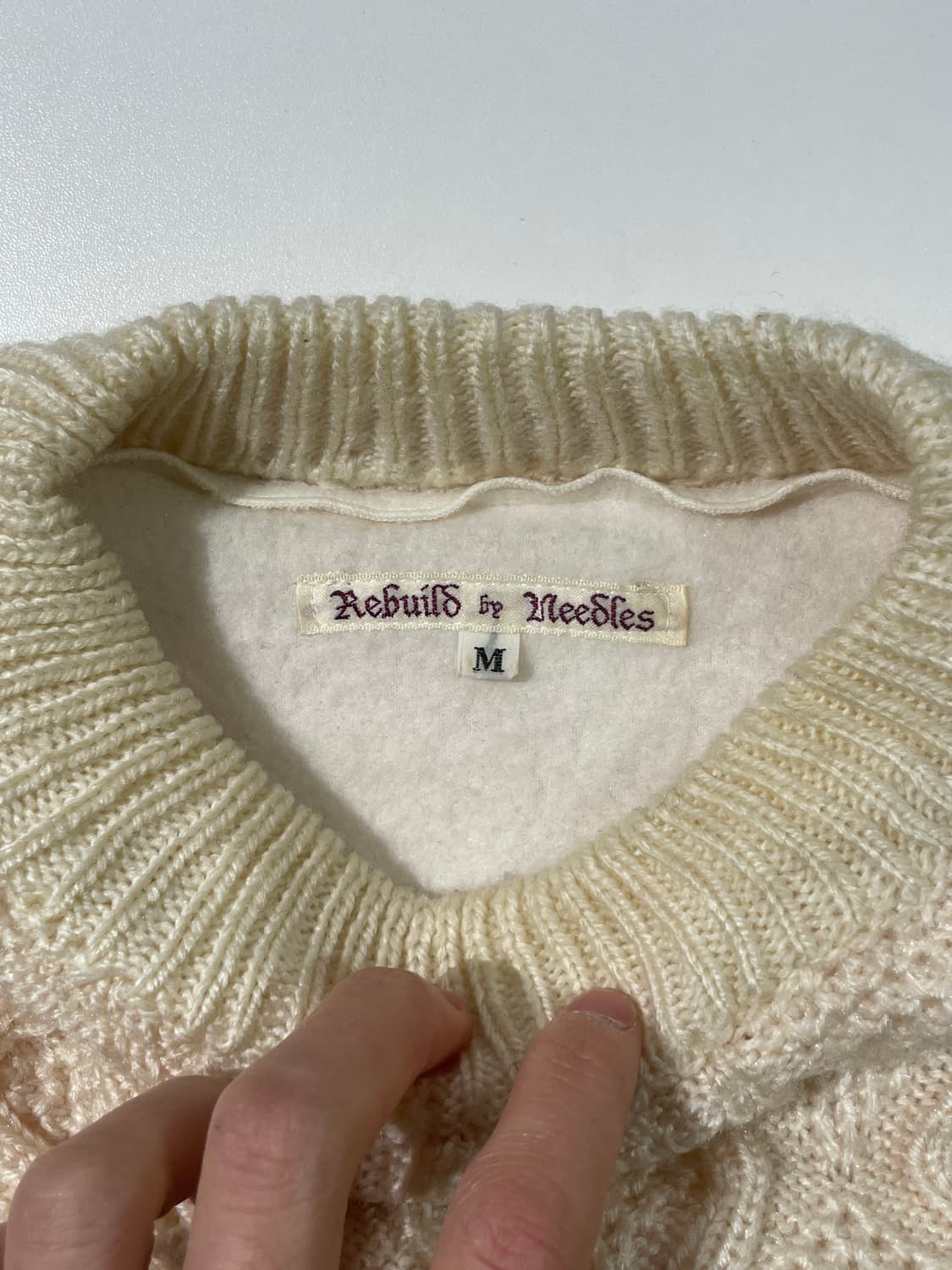 네펜데스 니들스 아이보리 리메이크 케이블 스웨터 상품이미지7