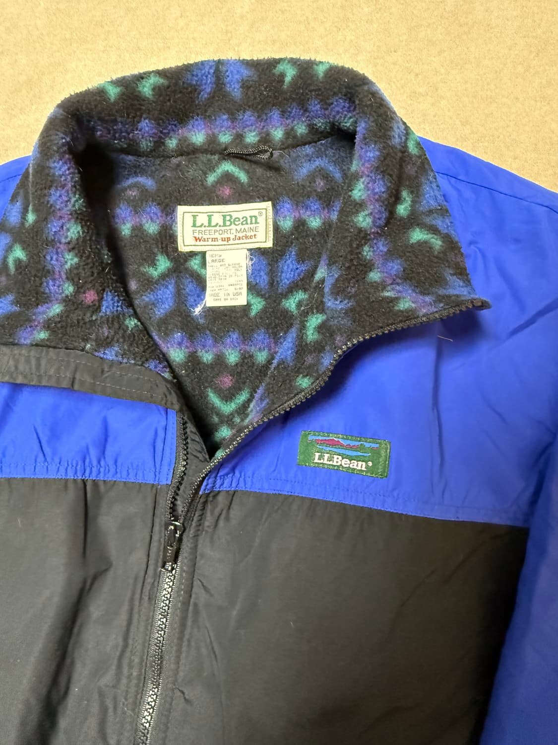 엘엘빈 투톤 아즈텍 웜업 플리스 자켓 80s 상품이미지3