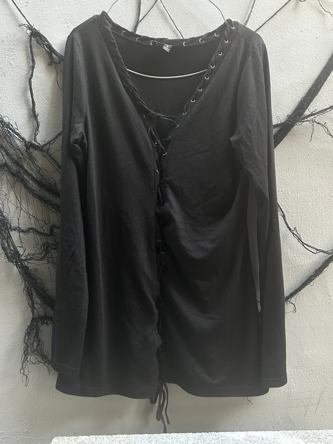 *rare design* JPN 펑크 레이스업 펑크 블랙 롱슬리브 상품이미지2