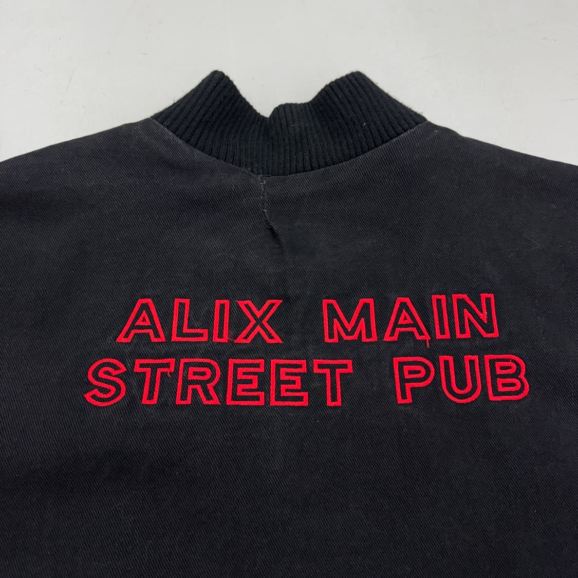 90s 올드스쿨 검빨 배색 코튼 바시티 자켓 상품이미지5