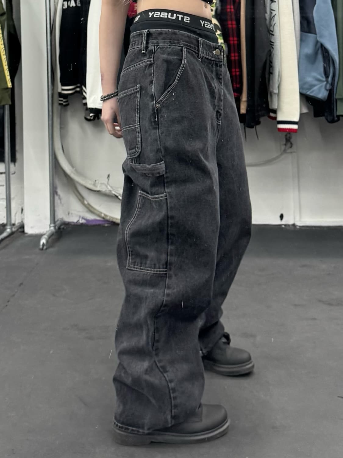 위캔더스 워시드 데님 카펜터팬츠 상품이미지7