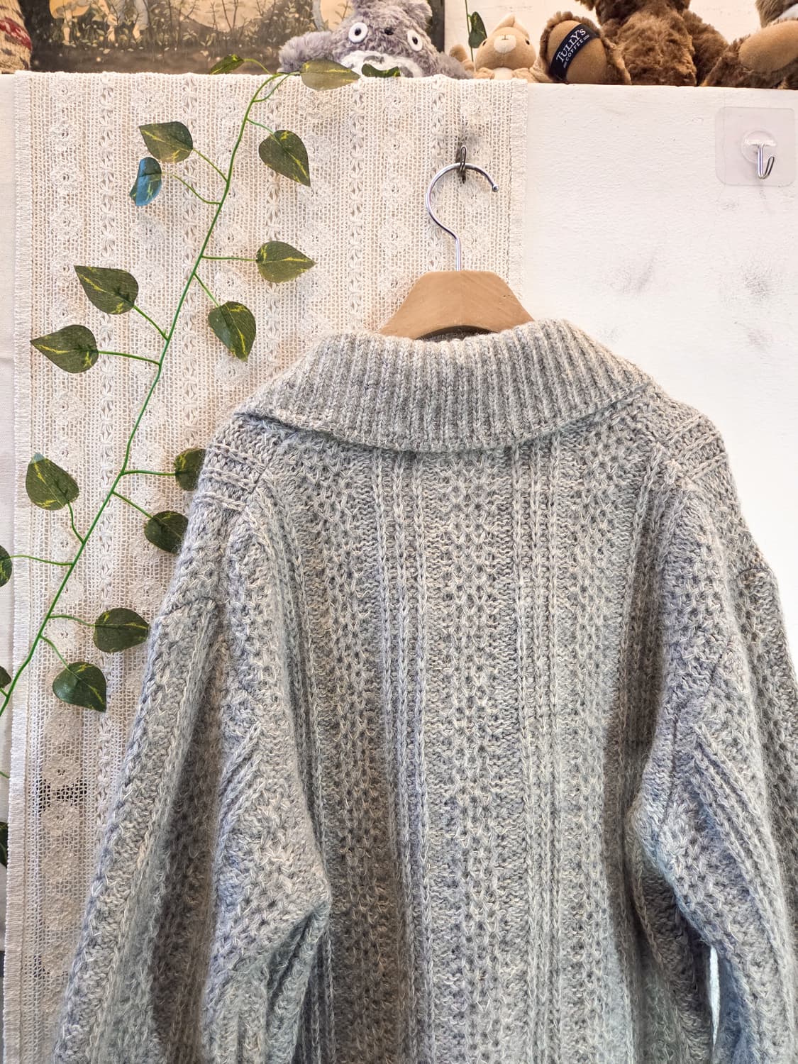 그레이 숄카라 포켓 가디건 상품이미지5