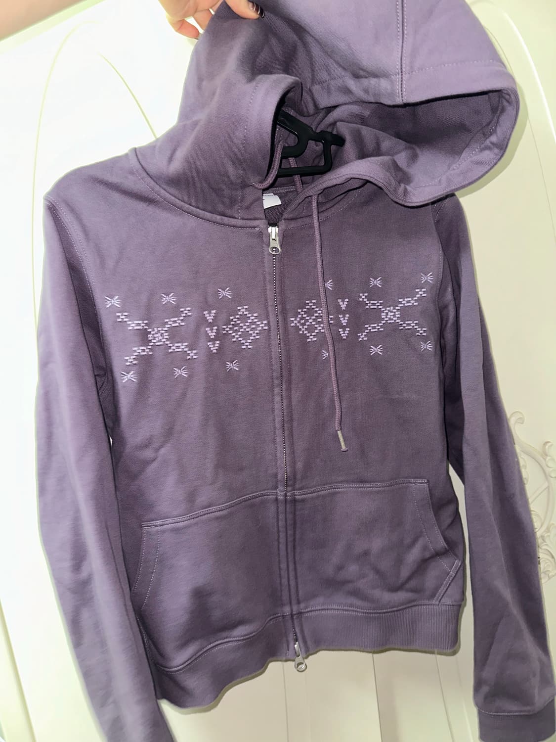 더콜디스트모먼트 퍼플 후드집업 s 상품이미지1