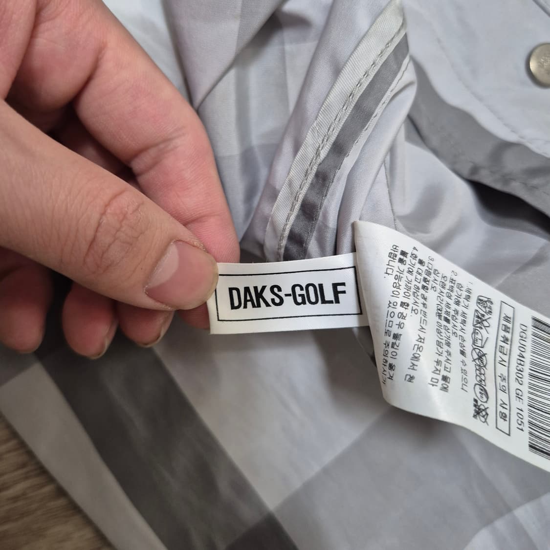 닥스 골프 남성 경량 체크 바람막이 자켓 상품이미지6