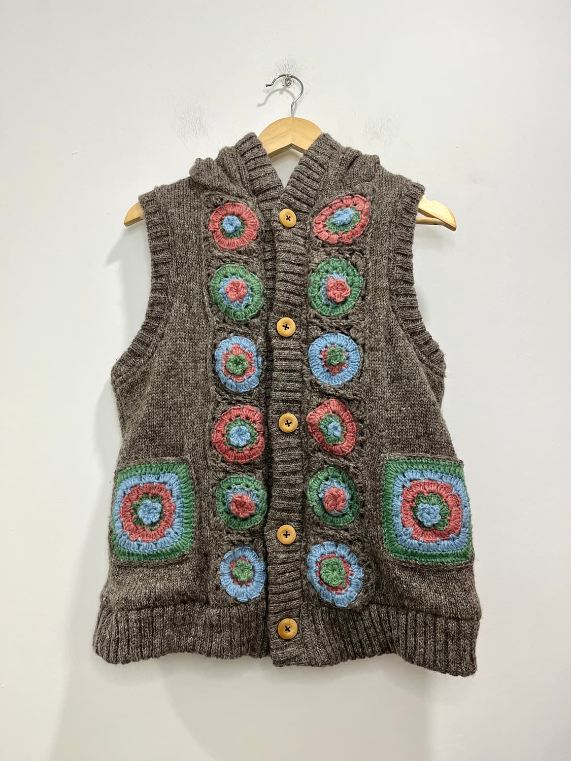 TITICACA 일본 빈티지 모리걸 뜨개 니트 후드 가디건 상품이미지1