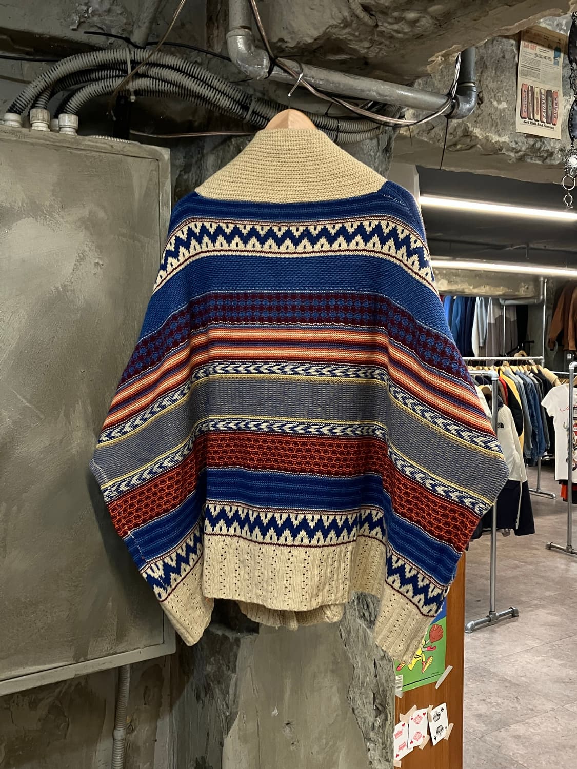 빈티지 판초 스타일 오버핏 루즈 니트 가디건  #csz2826 상품이미지2