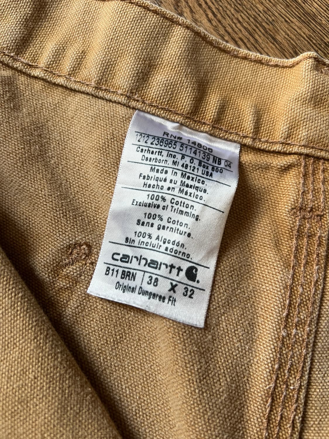 [38]칼하트 USA 빈티지 페이딩 브라운 싱글니 카펜터 워크 팬츠 상품이미지4