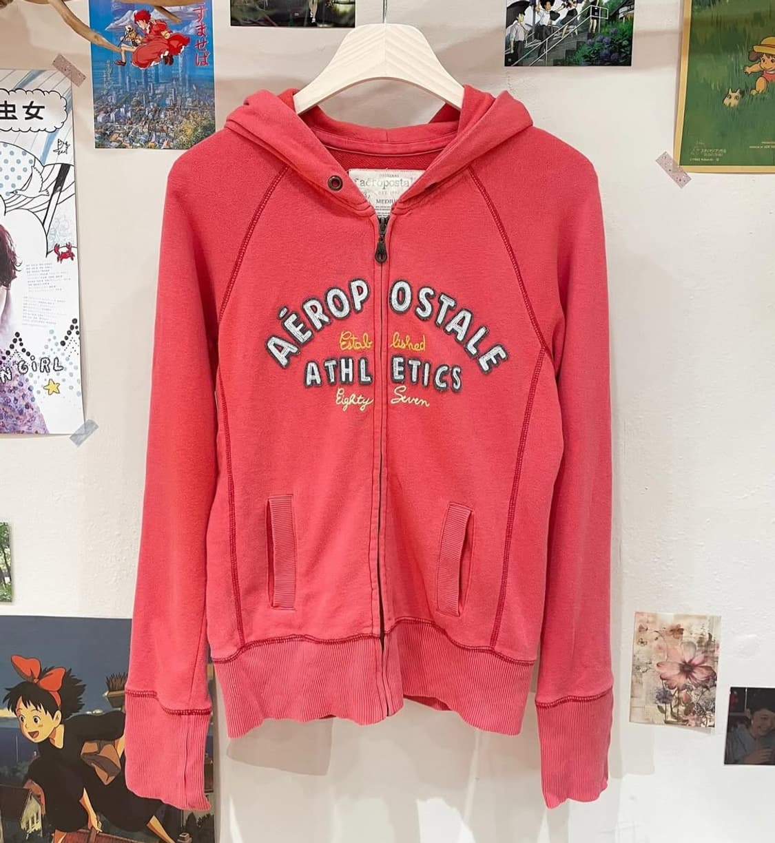 에어로 포스테일 핑크 후드집업 상품이미지1