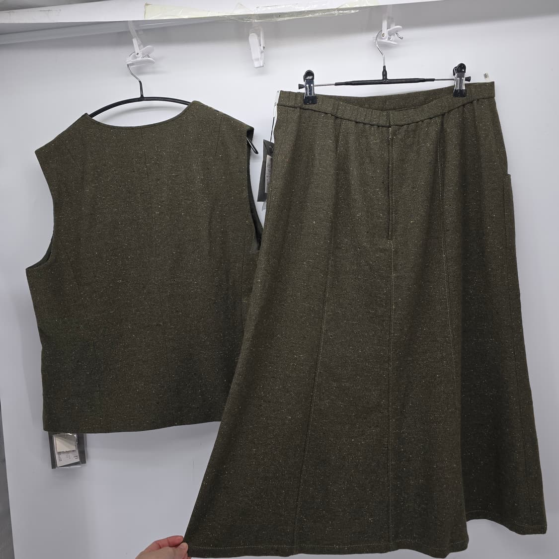 일본 빈티지 울 혼방 셋업 (베스트 + 스커트) L 상품이미지10