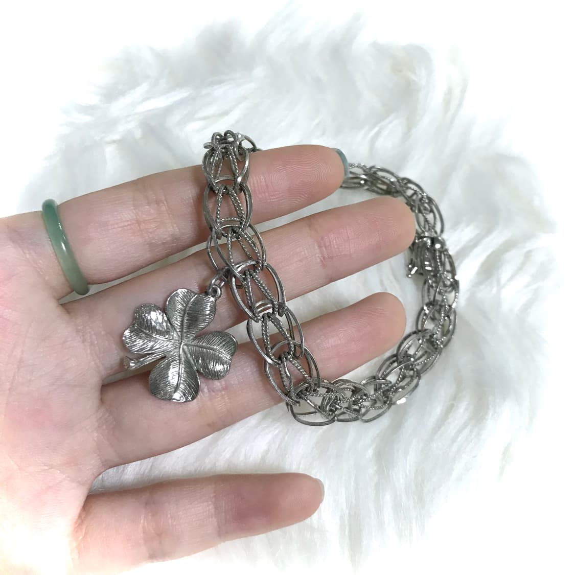 빈티지 네잎클로버 체인 팔찌 상품이미지2