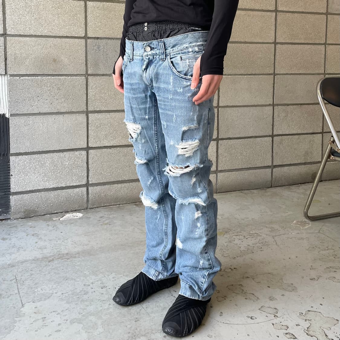 돌체앤가바나 트렁크 레이어드 데님 팬츠 상품이미지1