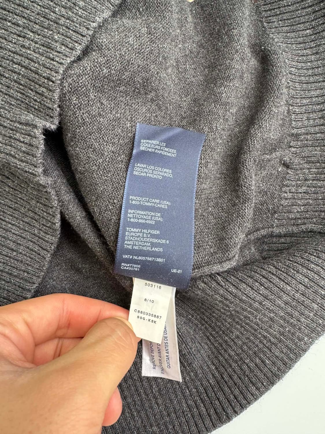 [S] 타미힐피거 아가일 브이넥 코튼 니트 스웨터 상품이미지6