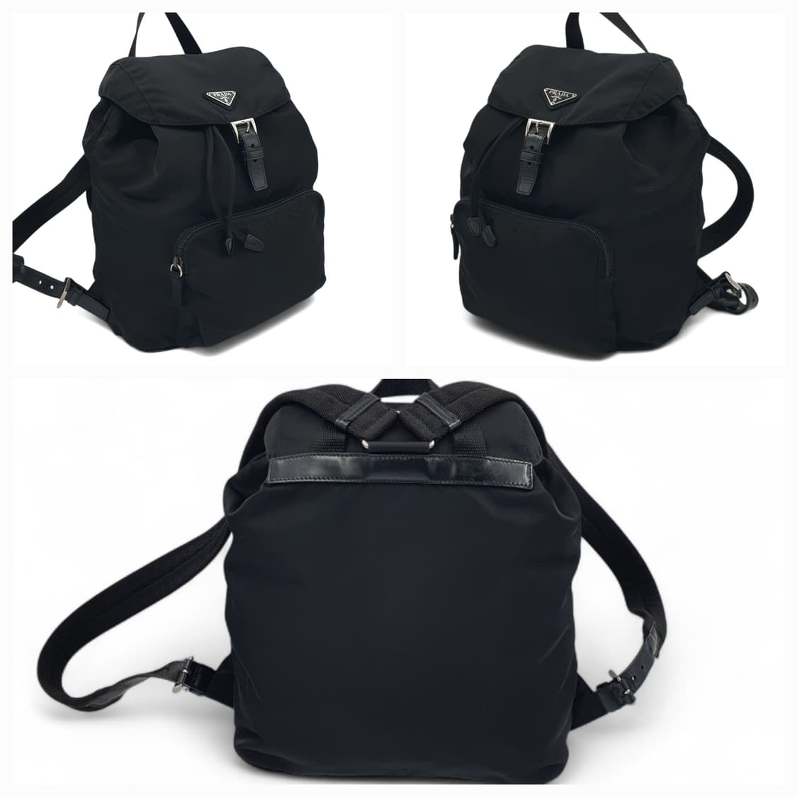 프라다 리나일론 원포켓 블랙 백팩 B4650F 상품이미지2