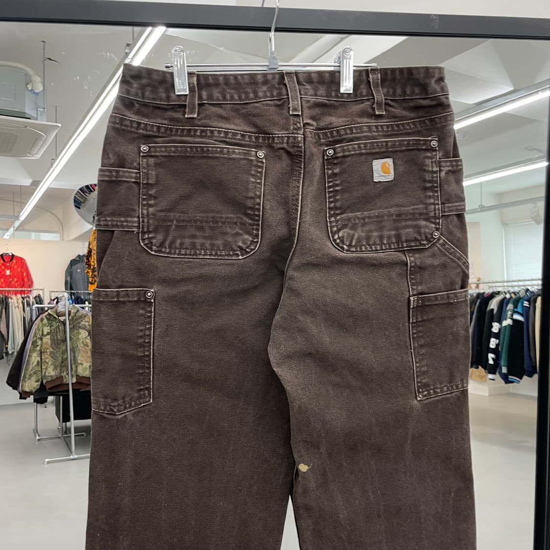 칼하트 OG 더블니 다크브라운 dkb 카펜터 덕캔버스 페이딩 워크팬츠 상품이미지4