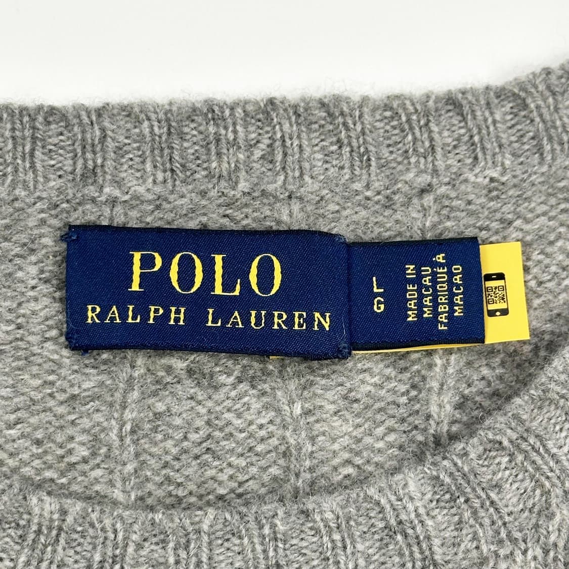 폴로 랄프로렌 클래식 캐시미어 케이블 니트 그레이 여성L 상품이미지5