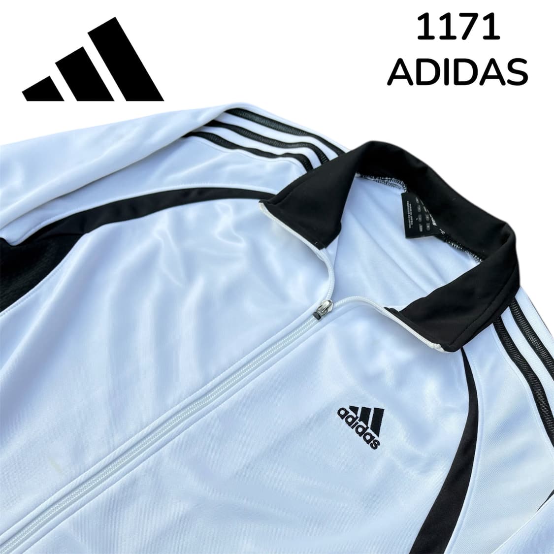 00s 아디다스 화이트 블랙 삼선 올드스쿨 져지 L 상품이미지4