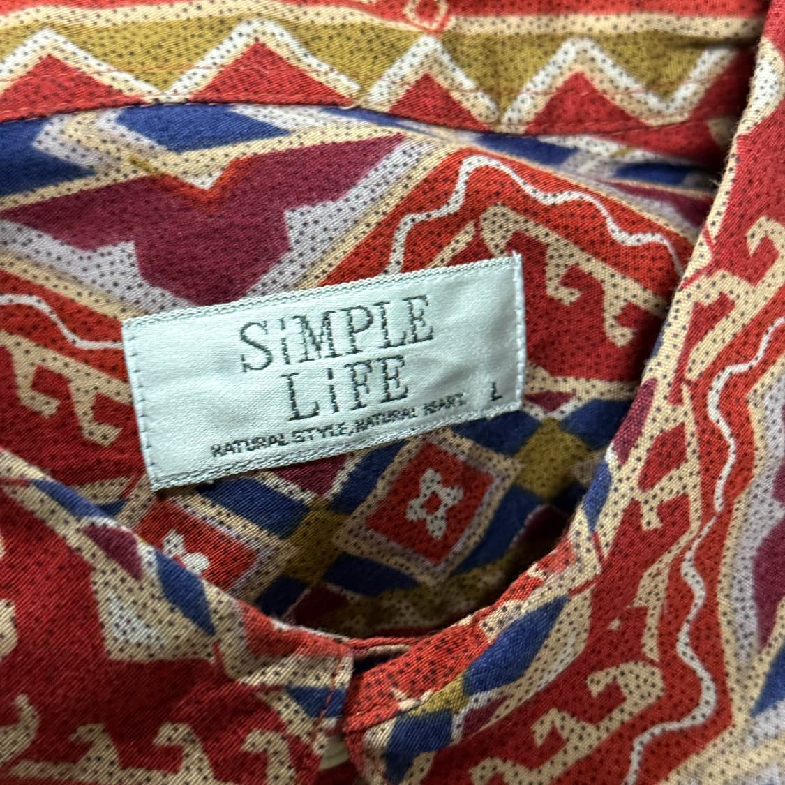 VTG 빈티지 에스닉 풀 패턴 원포켓 긴팔 셔츠 상품이미지5