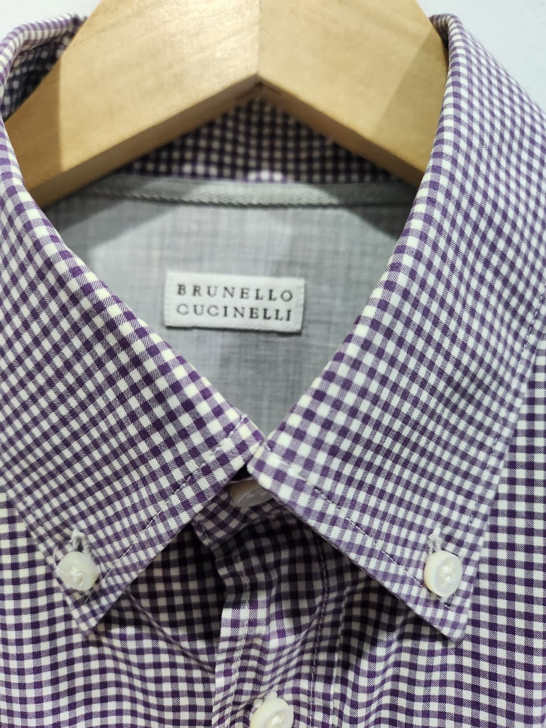 브루넬로 쿠치넬리  체크 셔츠 M 정품 상품이미지4