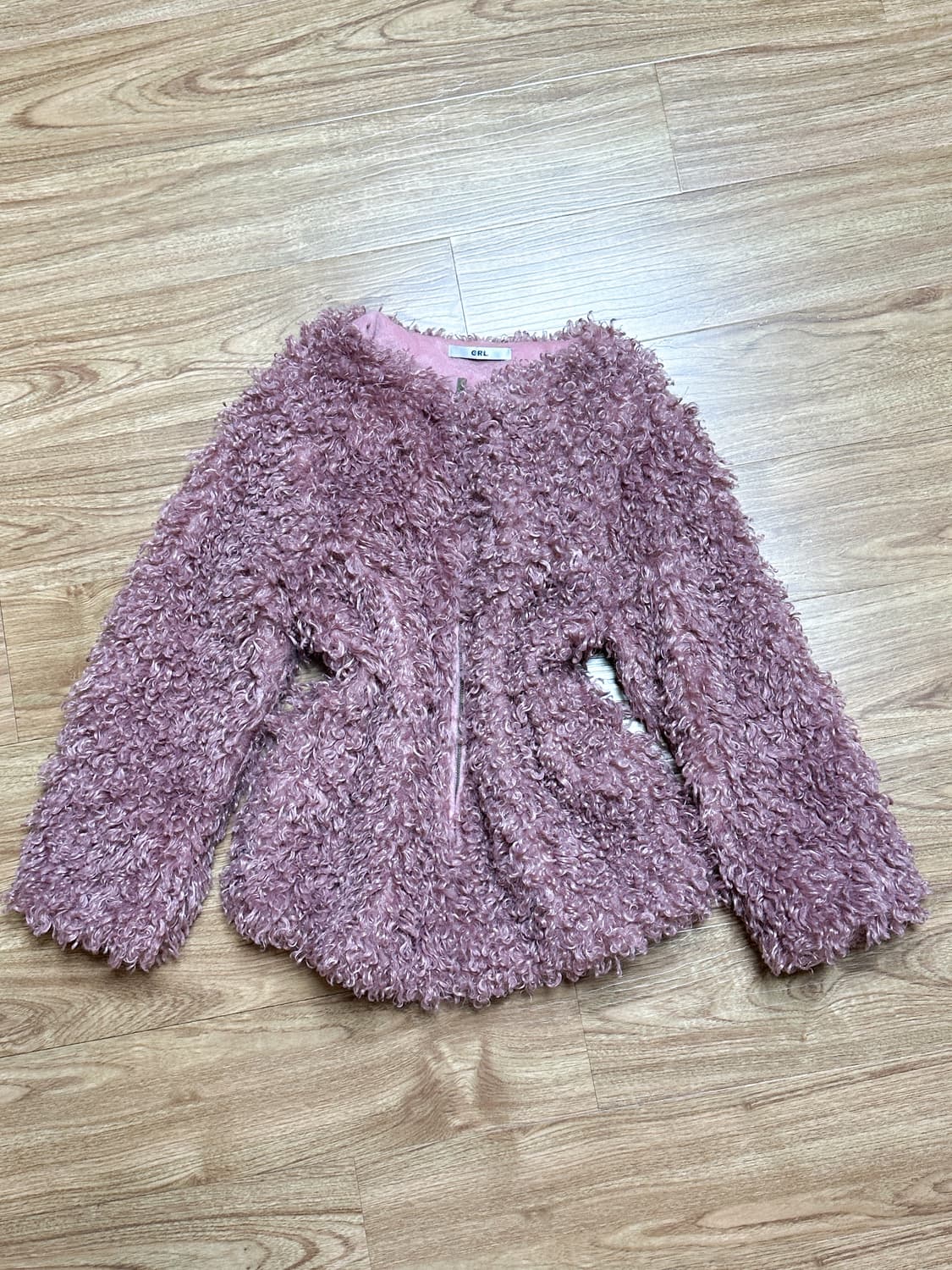 빈티지 핑크 뽀글이 퍼 자켓 코트 히메갸루 로걀 오네갸루 공겜여주 긱시크 상품이미지1