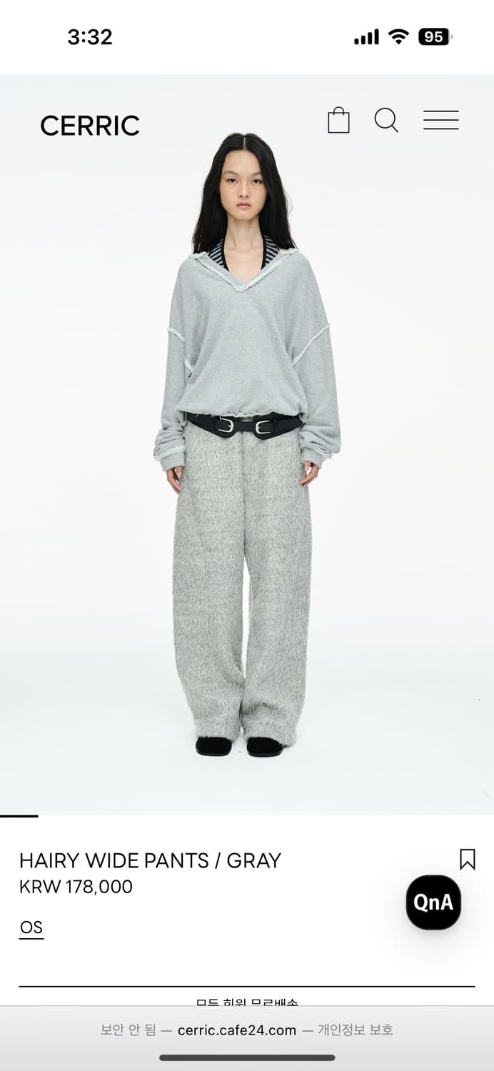 HAIRY WIDE PANTS / GRAY 상품이미지1