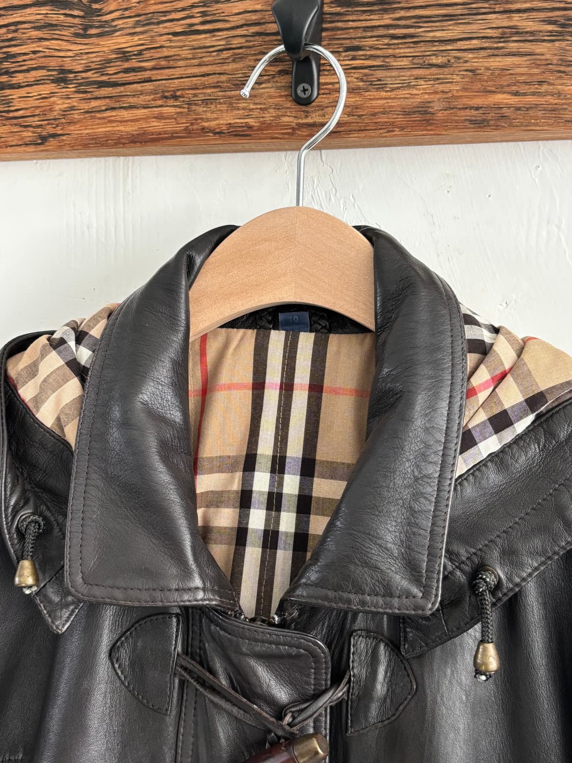 Burberrys 버버리 레더 후드 더플 코트 상품이미지4
