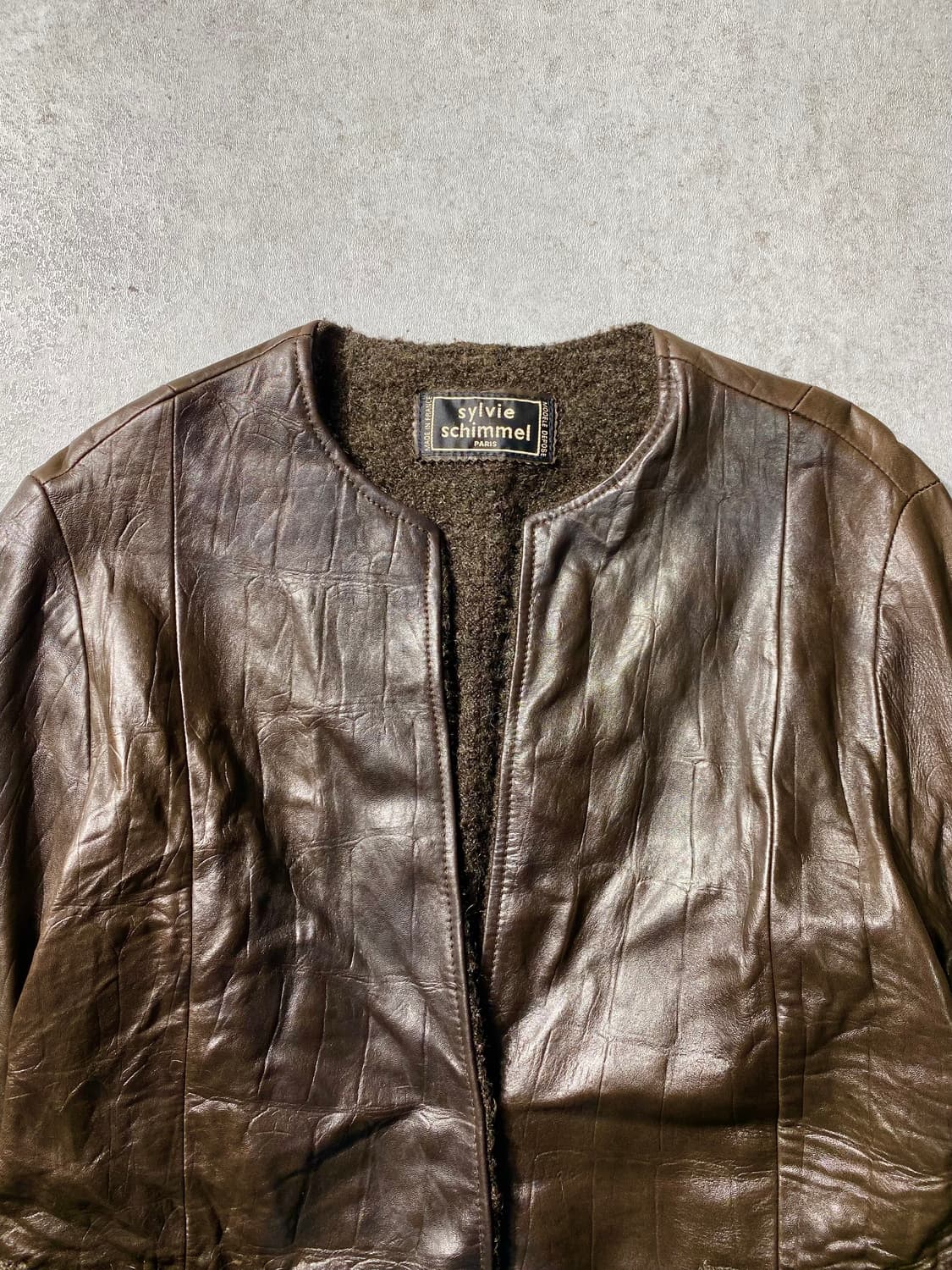 [38] 90s Sylvie Schimmel 양가죽 레더 자켓 상품이미지2